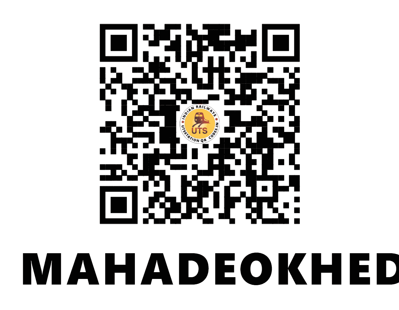 UTS QR Code for MAHADEOKHEDI - MDVK - WC (MADHYA PRADESH)